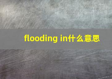 flooding in什么意思